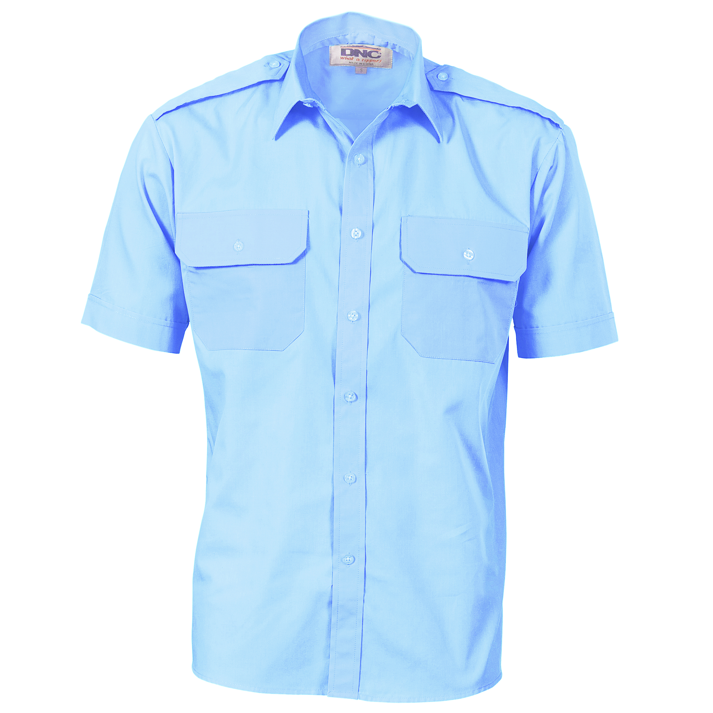 Epaulette Polyester/Cotton Work Shirt - Short Sleeve — view 1
