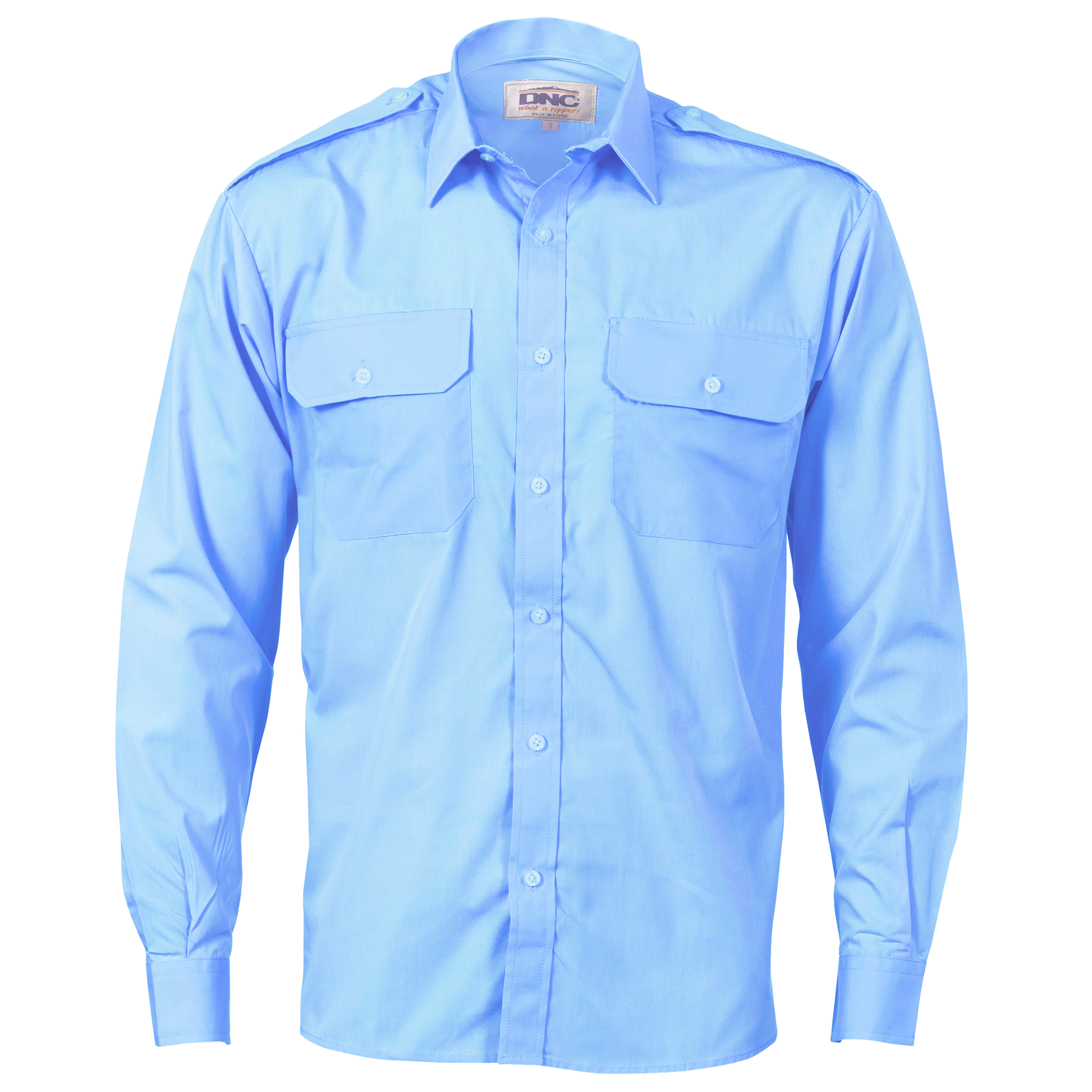 Epaulette Polyester/Cotton Work Shirt - Long Sleeve — view 1