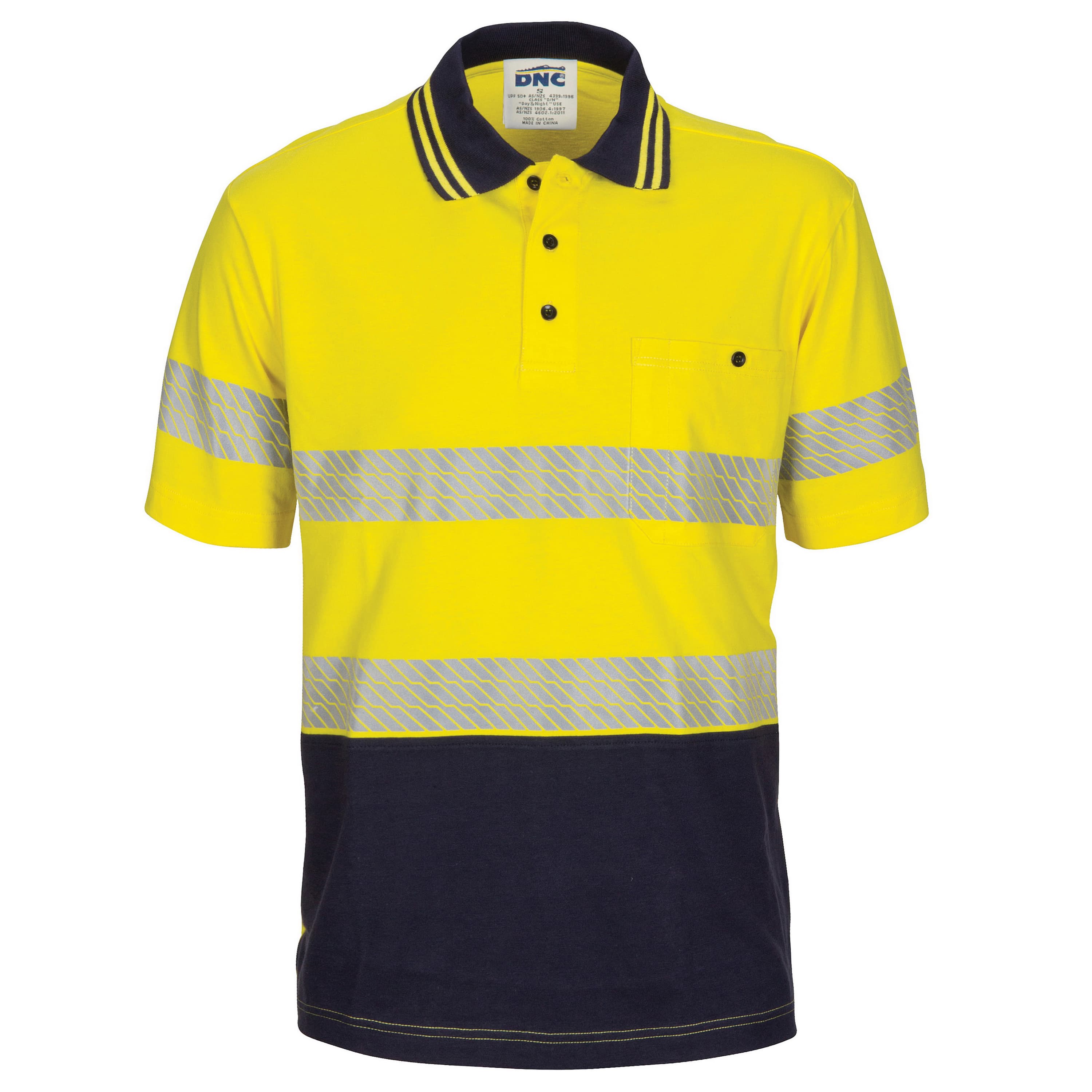 HIVIS Segment Taped Cotton Jersey Polo - Short Sleeve — view 1