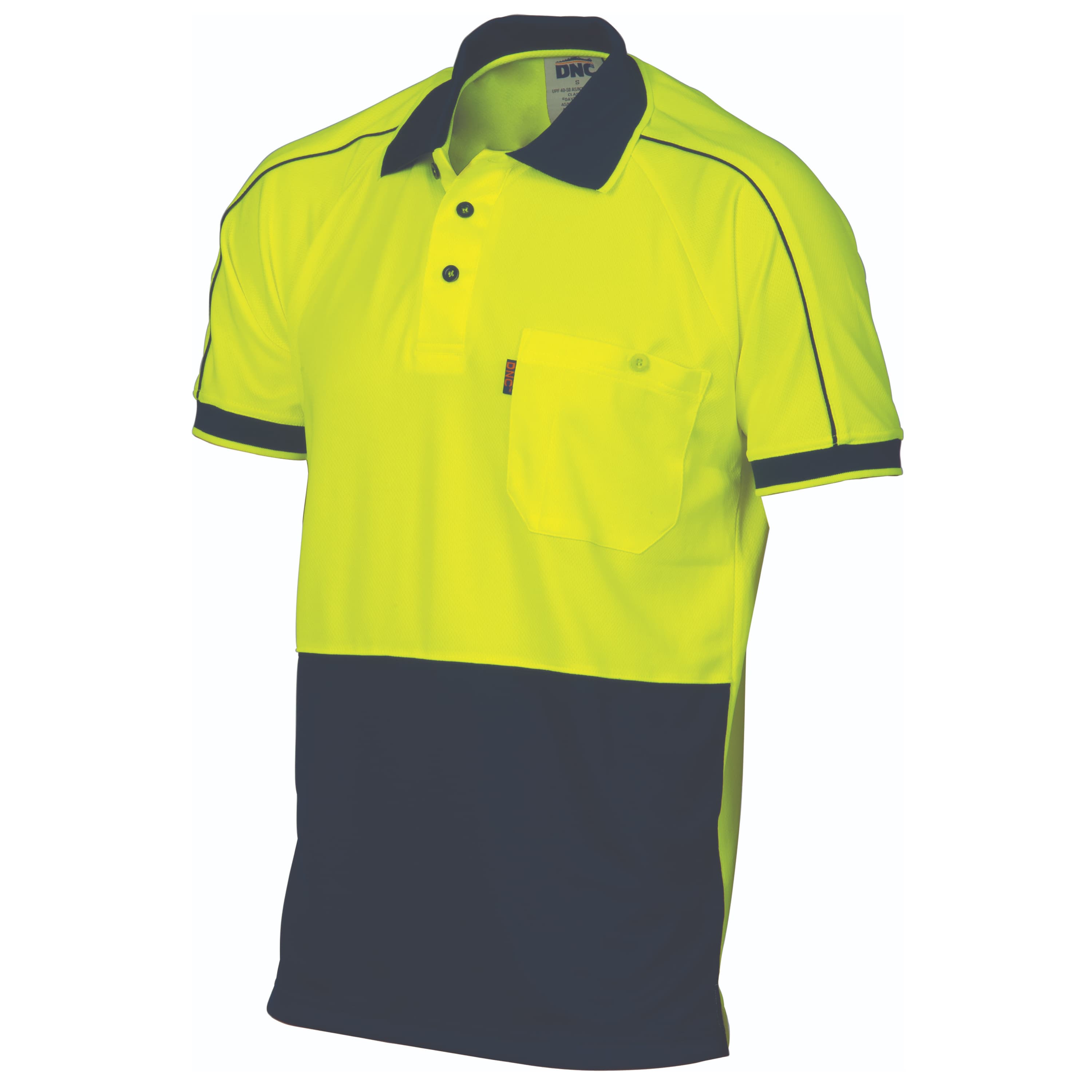 HiVis Cool-Breathe Double Piping Polo -
Short Sleeve — view 1