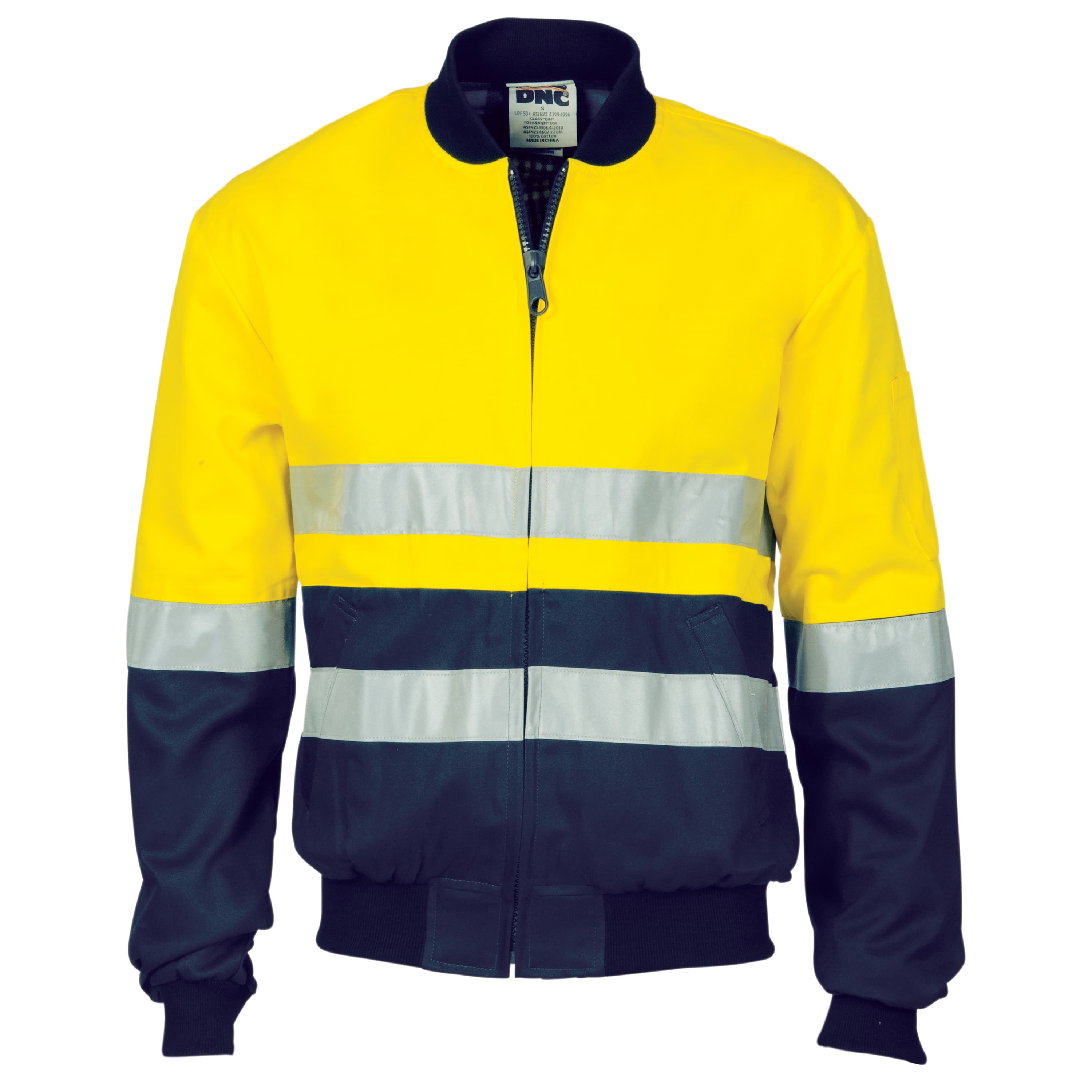 HiVis Two Tone D/N Cotton Bomber Jacket with CSR R/tape — view 1
