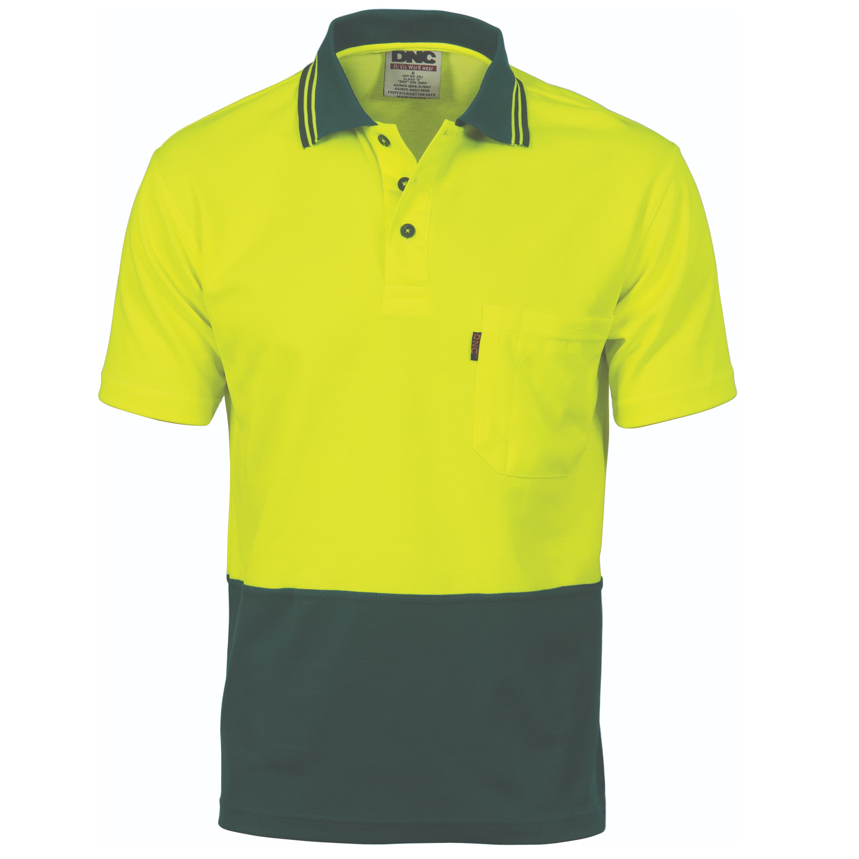 Cotton Back HiVis Two Tone Fluoro Polo - Short Sleeve — view 1