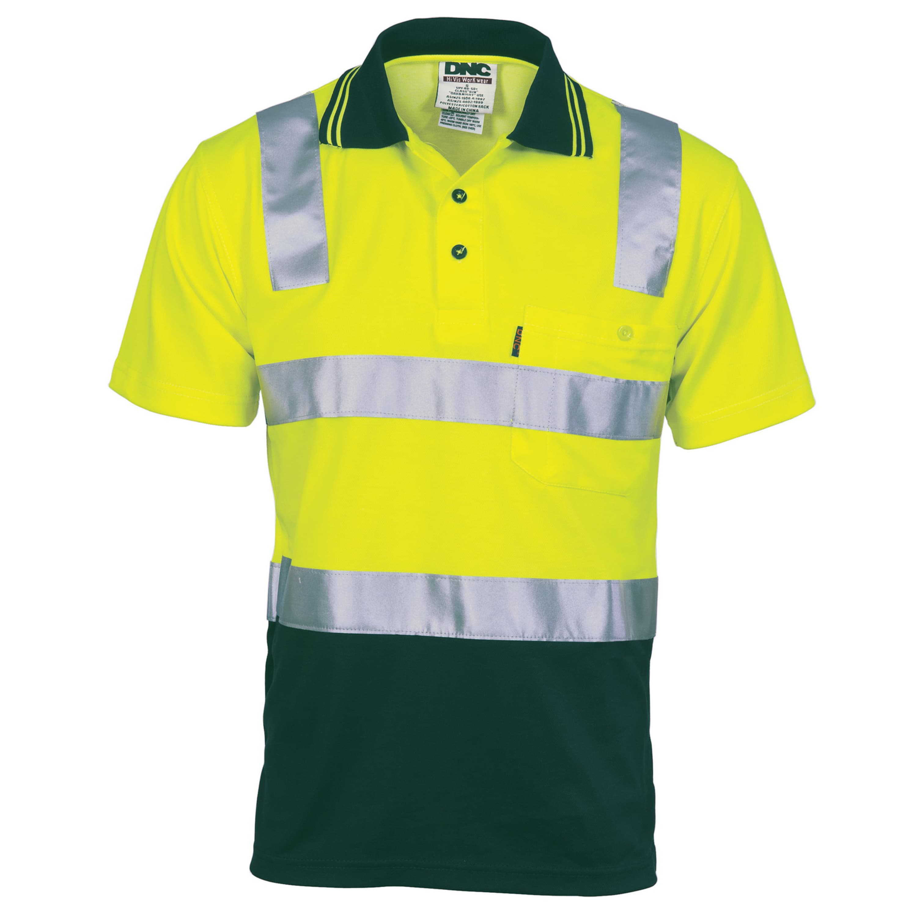 Cotton Back HiVis Two Tone Polo Shirt with CSR R/ Tape - Short sleeve — view 1
