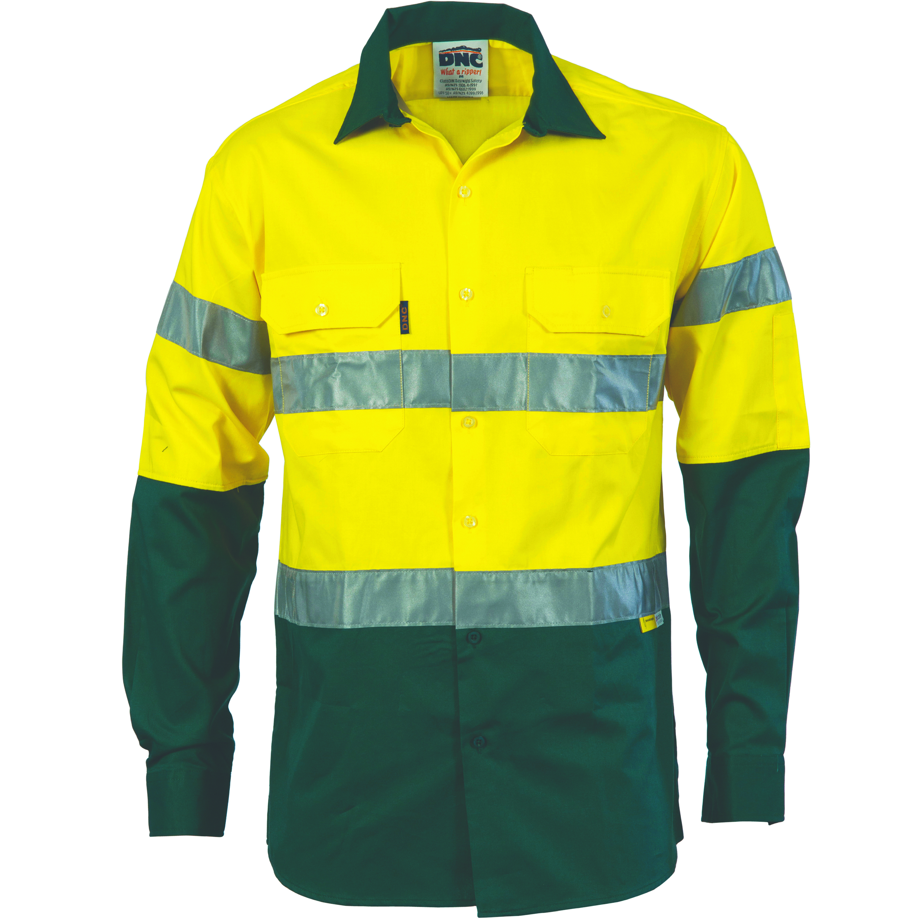 HiVis Cool-Breeze Cotton Shirt with 3M 8910 R/Tape - Long sleeve — view 1