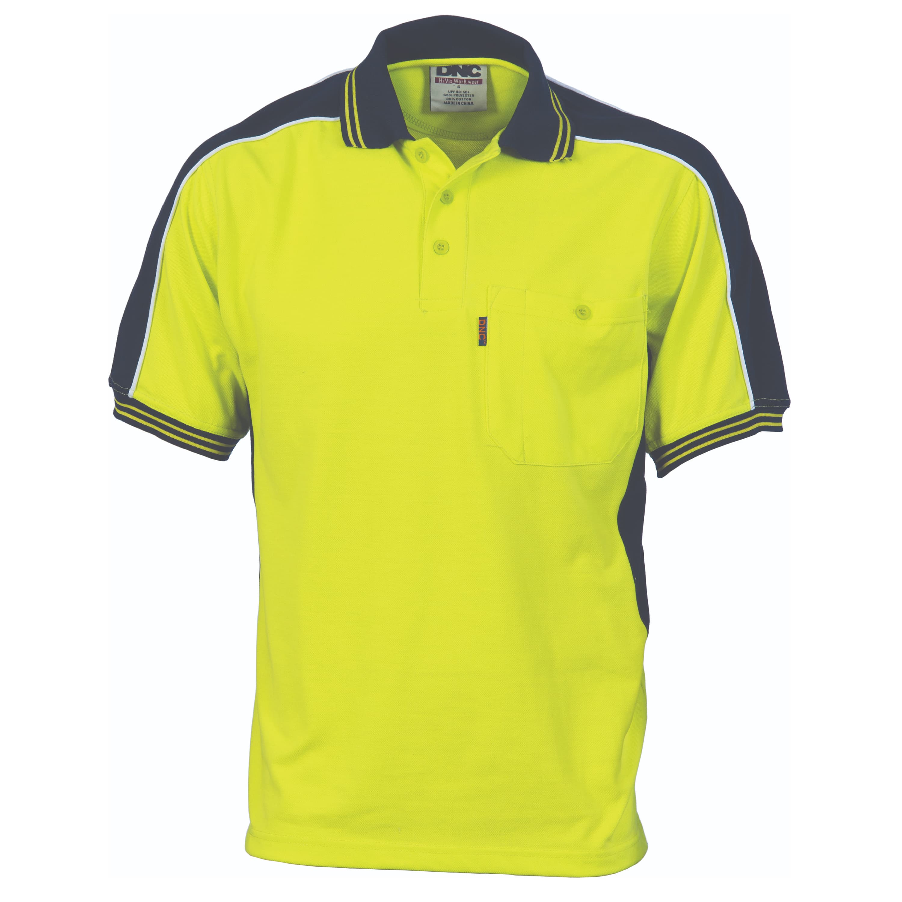 Poly/Cotton Contrast Panel Polo - Short Sleeve — view 1
