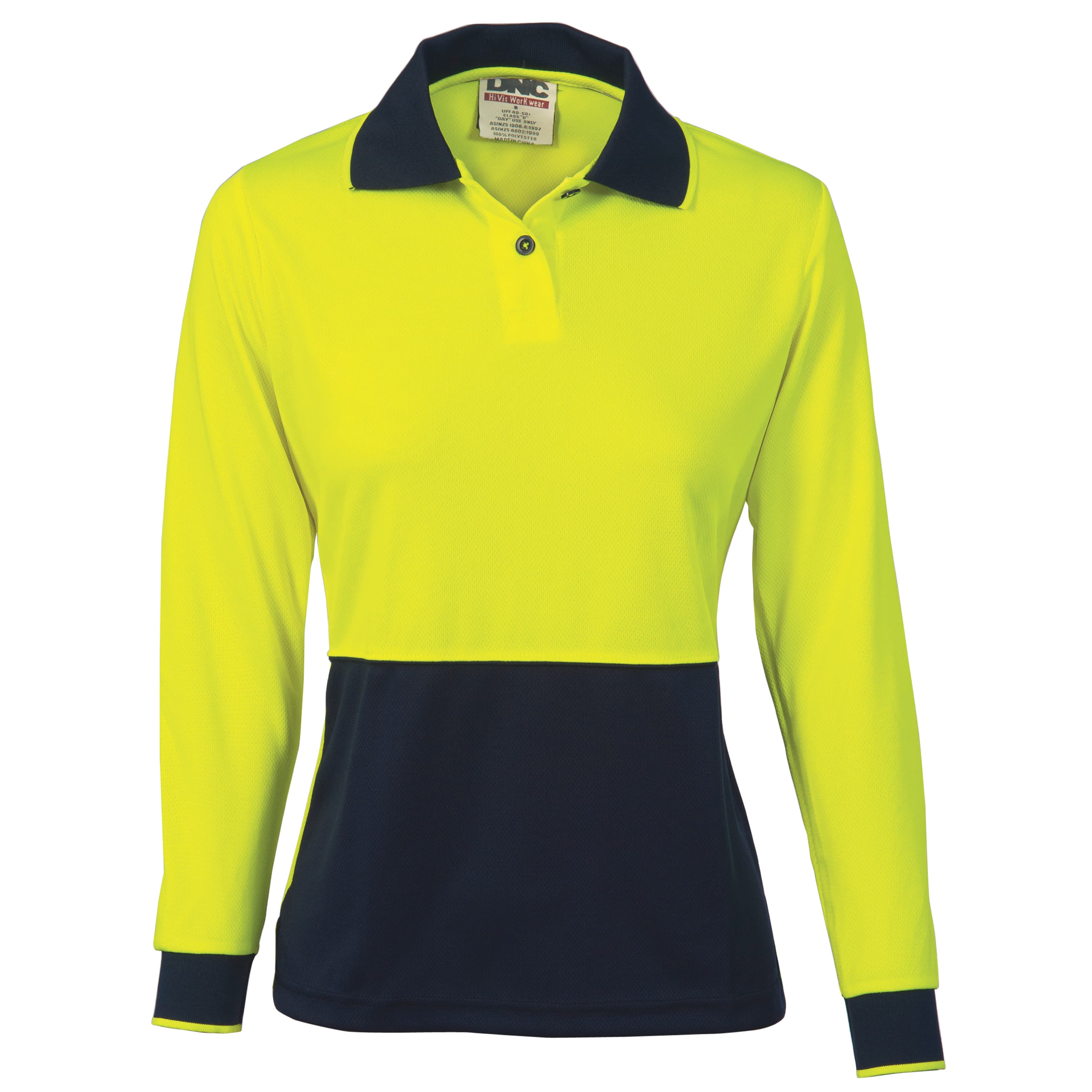 Ladies HiVis Two Tone Polo Shirt - Long Sleeve — view 1