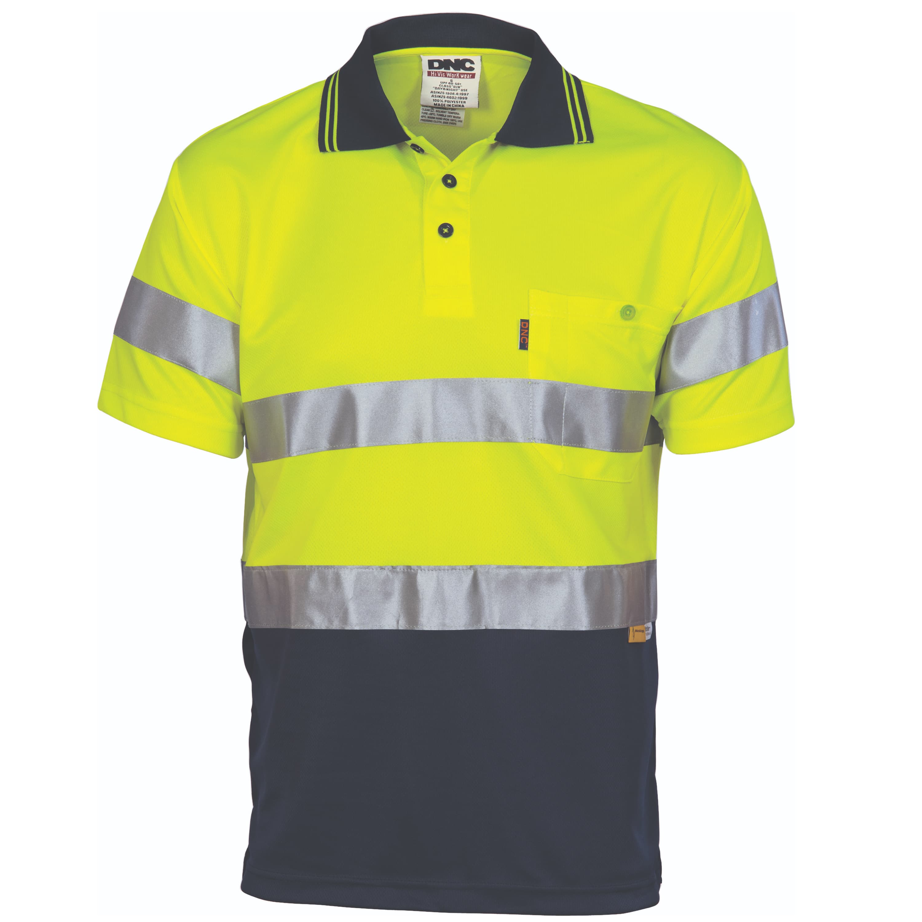 Hivis D/N Cool Breathe Polo Shirt With 3M 8906 R/Tape - Short Sleeve — view 1