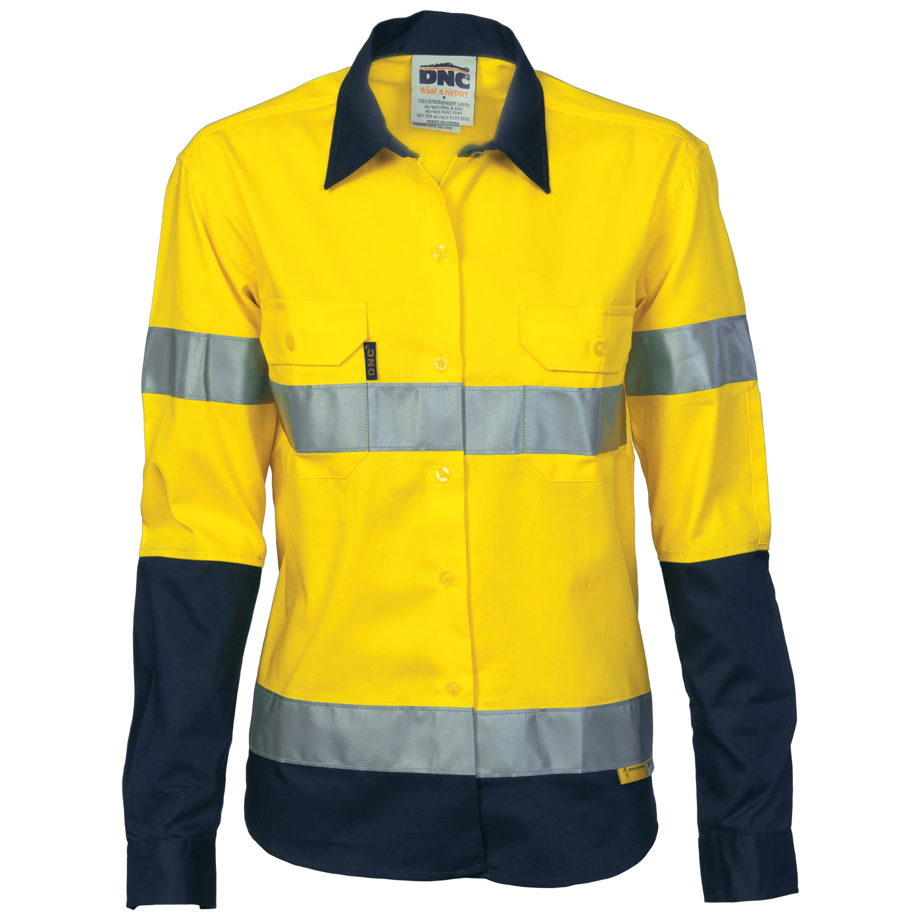 Ladies HiVis Two Tone Drill Sh irt
with 3M R/Tape - Long sleeve — view 1