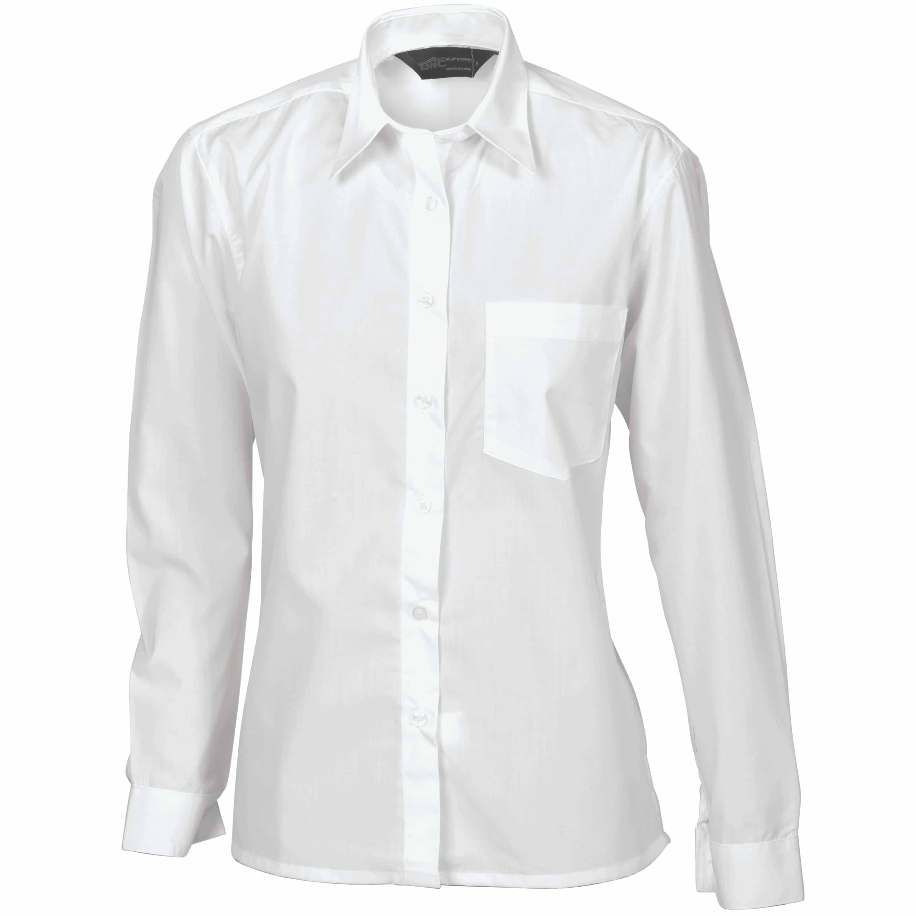 Ladies Polyester Cotton Poplin Shirt - Long Sleeve