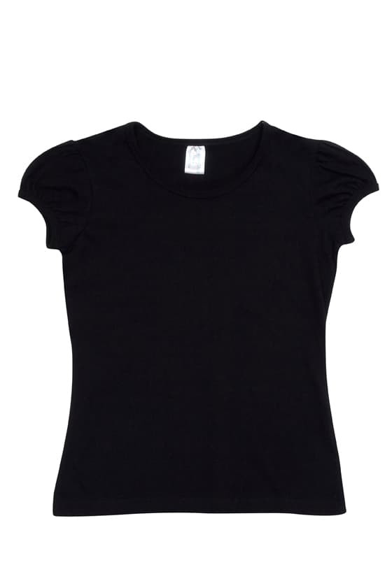 Girls Short Puff Sleeve T-shirt — view 1